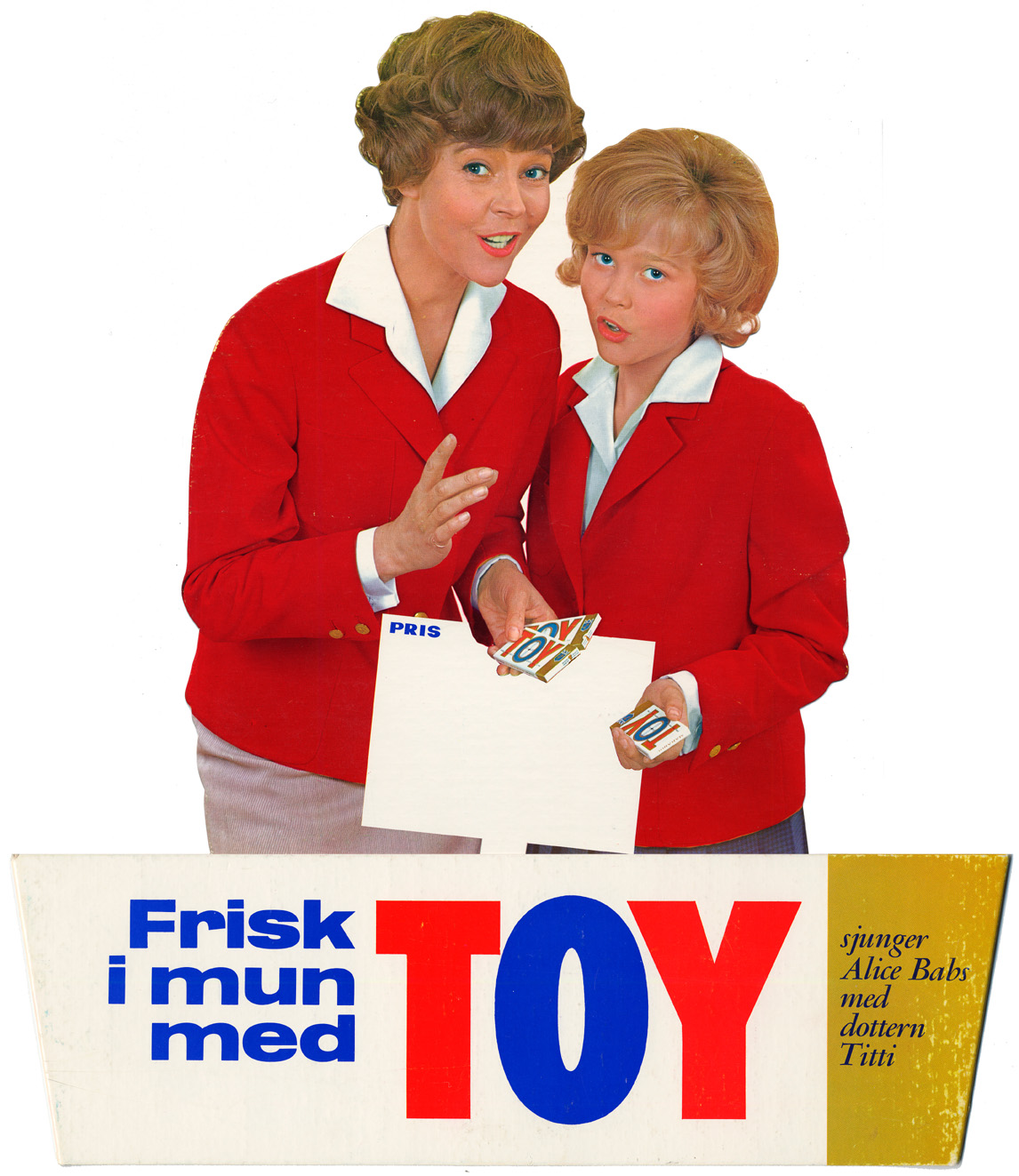 Alice Babs och dottern Titti Sjöblom i en svensk annons, 1960.
